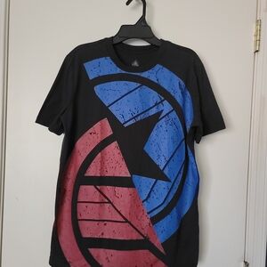 Disney Black Short-Sleeve Tee with Falcon & Winter Soldier Graphic